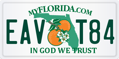 FL license plate EAVT84