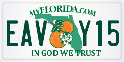 FL license plate EAVY15