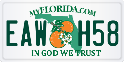 FL license plate EAWH58