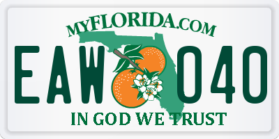 FL license plate EAWO40