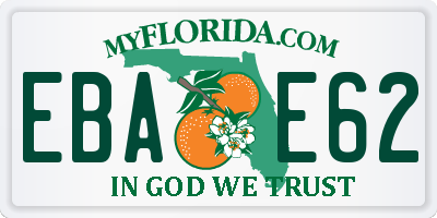 FL license plate EBAE62