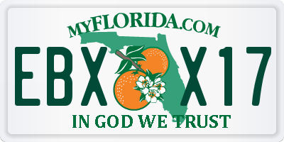 FL license plate EBXX17