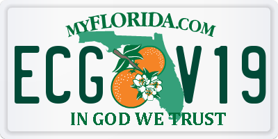 FL license plate ECGV19