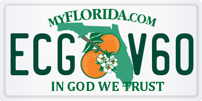 FL license plate ECGV60
