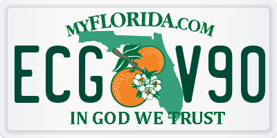 FL license plate ECGV90