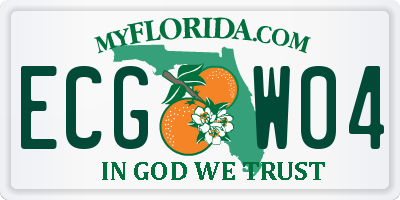 FL license plate ECGW04
