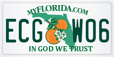 FL license plate ECGW06
