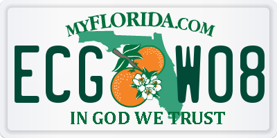 FL license plate ECGW08