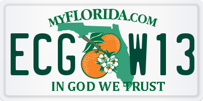FL license plate ECGW13