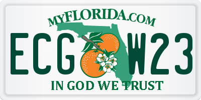 FL license plate ECGW23