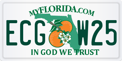 FL license plate ECGW25