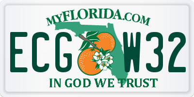 FL license plate ECGW32