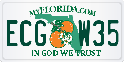 FL license plate ECGW35