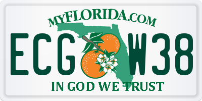 FL license plate ECGW38