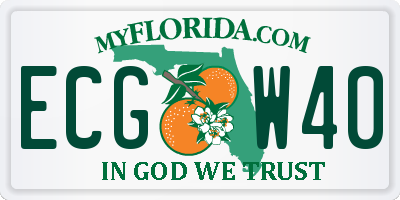 FL license plate ECGW40