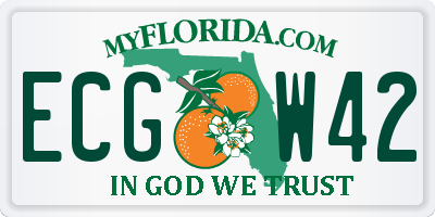 FL license plate ECGW42