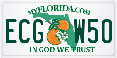 FL license plate ECGW50