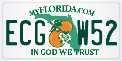 FL license plate ECGW52