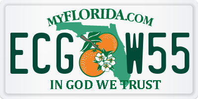FL license plate ECGW55
