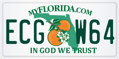 FL license plate ECGW64