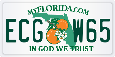 FL license plate ECGW65