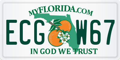 FL license plate ECGW67