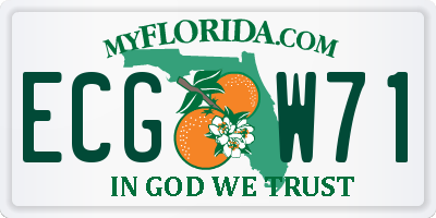FL license plate ECGW71