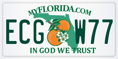 FL license plate ECGW77