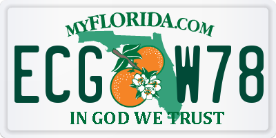 FL license plate ECGW78