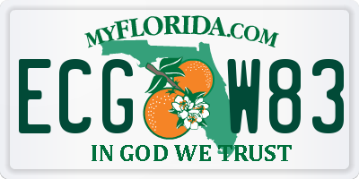 FL license plate ECGW83