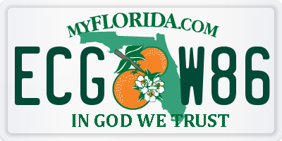 FL license plate ECGW86