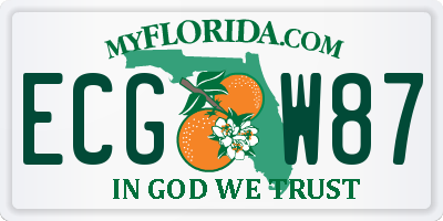 FL license plate ECGW87