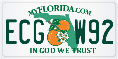 FL license plate ECGW92