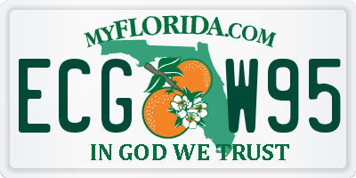 FL license plate ECGW95