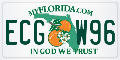 FL license plate ECGW96