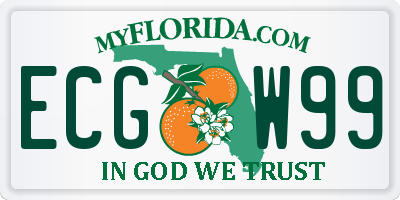 FL license plate ECGW99