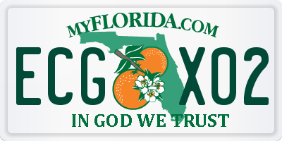 FL license plate ECGX02