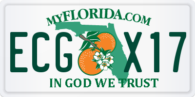 FL license plate ECGX17