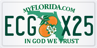 FL license plate ECGX25