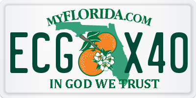 FL license plate ECGX40