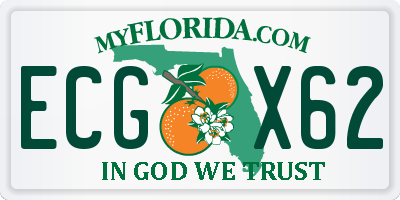 FL license plate ECGX62