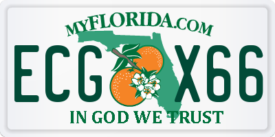 FL license plate ECGX66