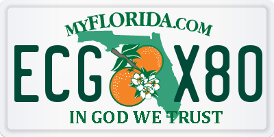 FL license plate ECGX80