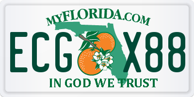 FL license plate ECGX88