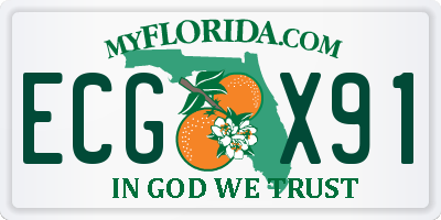 FL license plate ECGX91