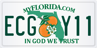 FL license plate ECGY11