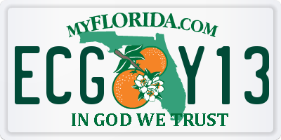 FL license plate ECGY13