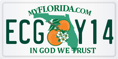 FL license plate ECGY14