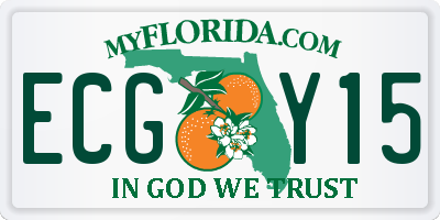FL license plate ECGY15