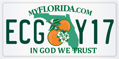 FL license plate ECGY17